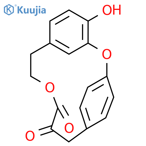 2,10-Dioxatricyclo[12.2.2.13,7]nonadeca-3,5,7(19),14,16,17-hexaene-11,12-dione, 4-hydroxy- structure