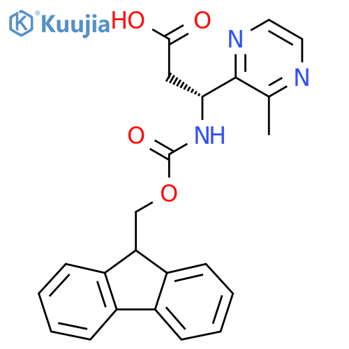 (3R)-3-({(9H-fluoren-9-yl)methoxycarbonyl}amino)-3-(3-methylpyrazin-2-yl)propanoic acid structure