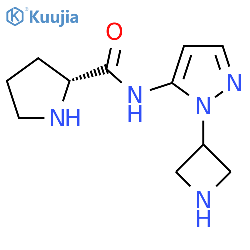 (2R)-N-1-(azetidin-3-yl)-1H-pyrazol-5-ylpyrrolidine-2-carboxamide structure