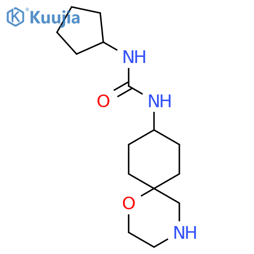 3-cyclopentyl-1-(6r,9r)-1-oxa-4-azaspiro5.5undecan-9-ylurea structure