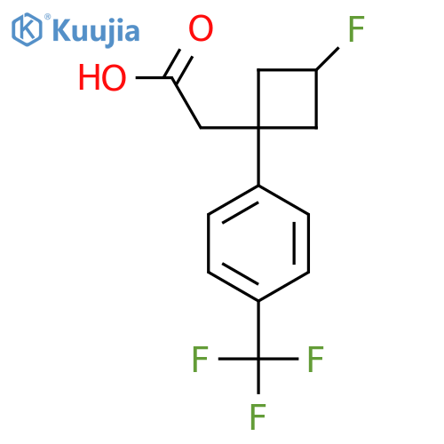 2-(1s,3r)-3-fluoro-1-4-(trifluoromethyl)phenylcyclobutylacetic acid structure