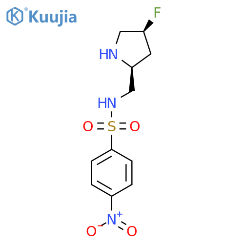 N-{(2S,4S)-4-fluoropyrrolidin-2-ylmethyl}-4-nitrobenzene-1-sulfonamide structure