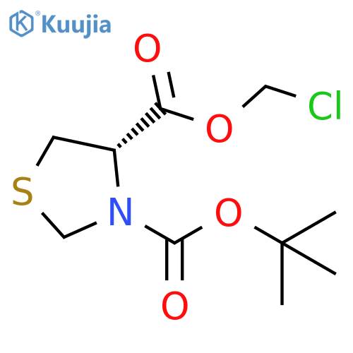 3,4-Thiazolidinedicarboxylic acid, 4-(chloromethyl) 3-(1,1-dimethylethyl) ester, (4S)- structure