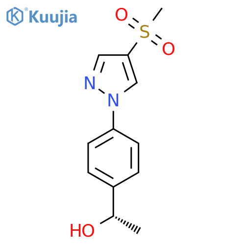 (1S)-1-4-(4-methanesulfonyl-1H-pyrazol-1-yl)phenylethan-1-ol structure