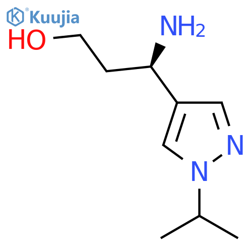 (3R)-3-amino-3-1-(propan-2-yl)-1H-pyrazol-4-ylpropan-1-ol structure