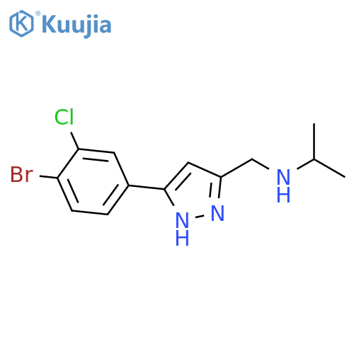1H-Pyrazole-3-methanamine, 5-(4-bromo-3-chlorophenyl)-N-(1-methylethyl)- structure