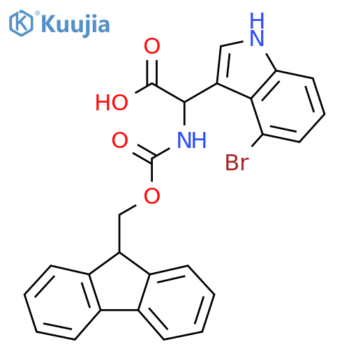 2-(4-bromo-1H-indol-3-yl)-2-({[(9H-fluoren-9-yl)methoxy]carbonyl}amino)acetic acid structure