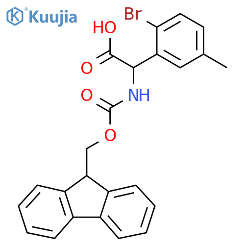 2-(2-bromo-5-methylphenyl)-2-({[(9H-fluoren-9-yl)methoxy]carbonyl}amino)acetic acid structure