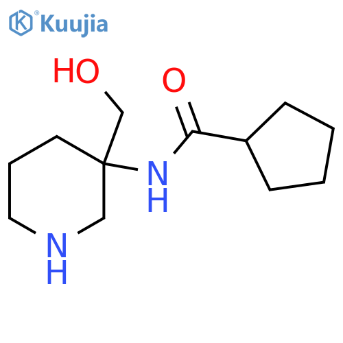 N-[3-(hydroxymethyl)piperidin-3-yl]cyclopentanecarboxamide structure
