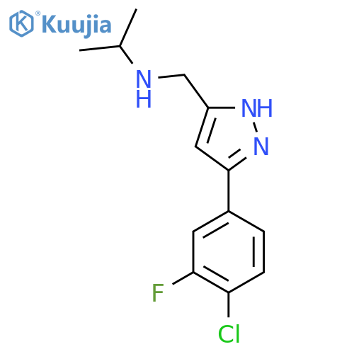 N-[[3-(4-chloro-3-fluorophenyl)-1H-pyrazol-5-yl]methyl]propan-2-amine structure