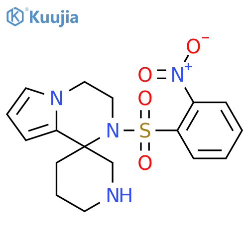 2'-(2-nitrobenzenesulfonyl)-3',4'-dihydro-2'H-spiro[piperidine-3,1'-pyrrolo[1,2-a]pyrazine] structure
