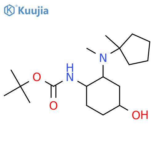 tert-butyl N-{4-hydroxy-2-[methyl(1-methylcyclopentyl)amino]cyclohexyl}carbamate structure