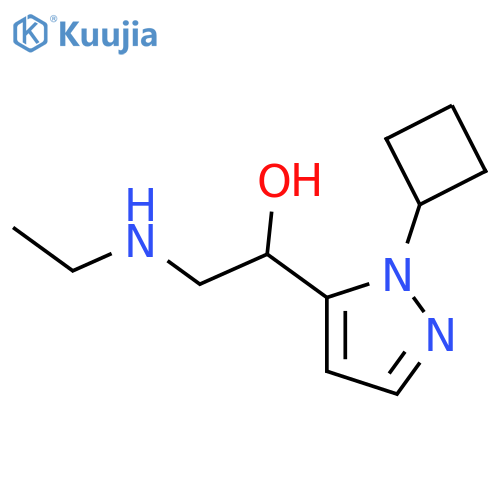 1-(1-cyclobutyl-1H-pyrazol-5-yl)-2-(ethylamino)ethan-1-ol structure