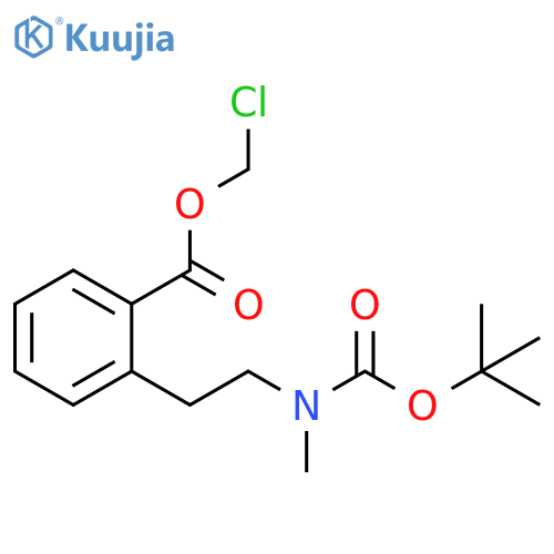 Benzoic acid, 2-[2-[[(1,1-dimethylethoxy)carbonyl]methylamino]ethyl]-, chloromethyl ester structure