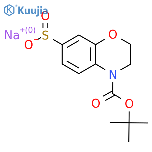 sodium 4-[(tert-butoxy)carbonyl]-3,4-dihydro-2H-1,4-benzoxazine-7-sulfinate structure