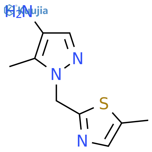 5-methyl-1-(5-methyl-1,3-thiazol-2-yl)methyl-1H-pyrazol-4-amine structure