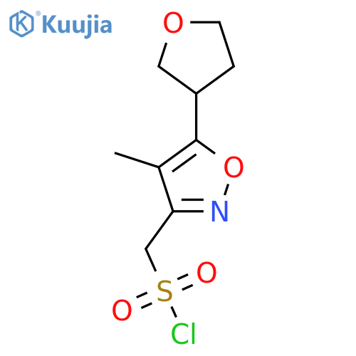 4-methyl-5-(oxolan-3-yl)-1,2-oxazol-3-ylmethanesulfonyl chloride structure