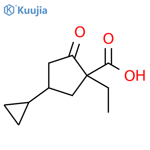 Cyclopentanecarboxylic acid, 4-cyclopropyl-1-ethyl-2-oxo- structure