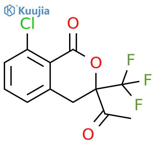 1H-2-Benzopyran-1-one, 3-acetyl-8-chloro-3,4-dihydro-3-(trifluoromethyl)- structure