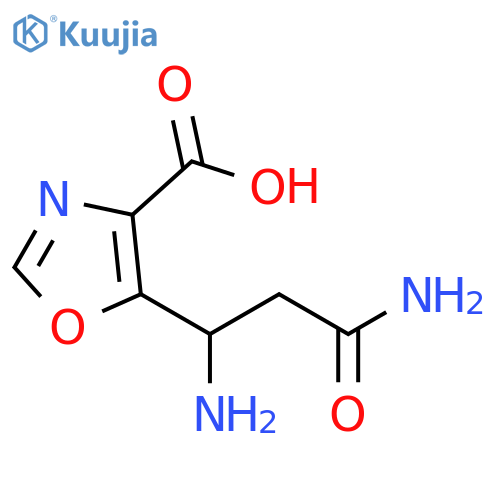 4-Oxazolecarboxylic acid, 5-(1,3-diamino-3-oxopropyl)- structure