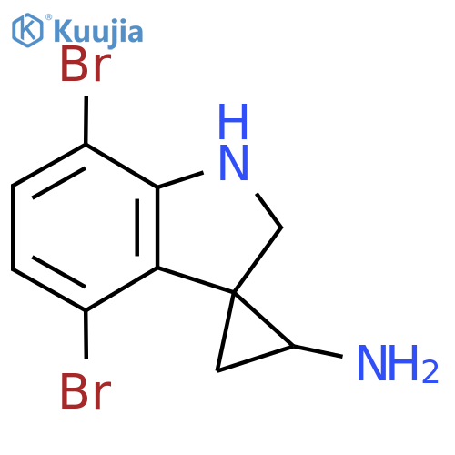 4',7'-dibromo-1',2'-dihydrospirocyclopropane-1,3'-indole-3-amine structure