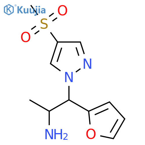 1-(furan-2-yl)-1-(4-methanesulfonyl-1H-pyrazol-1-yl)propan-2-amine structure