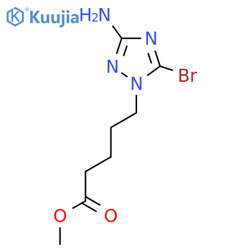 methyl 5-(3-amino-5-bromo-1H-1,2,4-triazol-1-yl)pentanoate structure