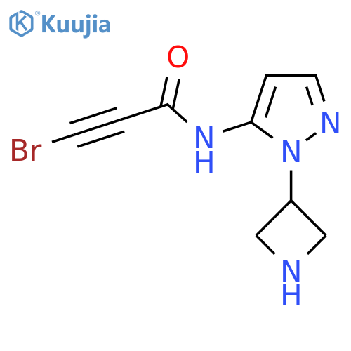 N-1-(azetidin-3-yl)-1H-pyrazol-5-yl-3-bromoprop-2-ynamide structure