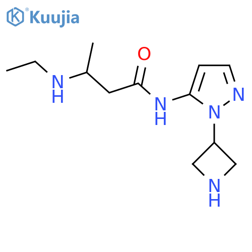N-1-(azetidin-3-yl)-1H-pyrazol-5-yl-3-(ethylamino)butanamide structure