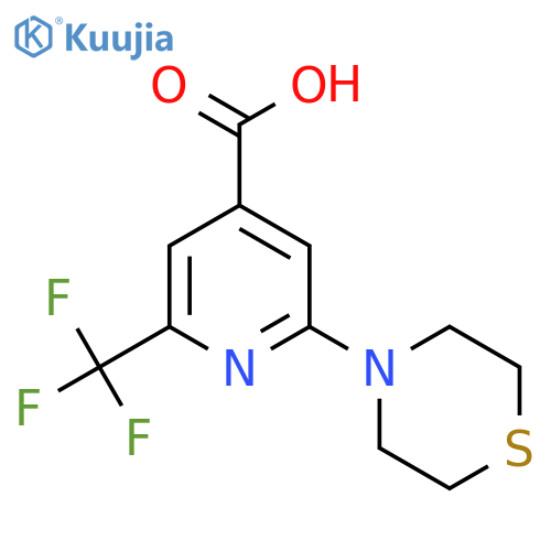 2-(thiomorpholin-4-yl)-6-(trifluoromethyl)pyridine-4-carboxylic acid structure
