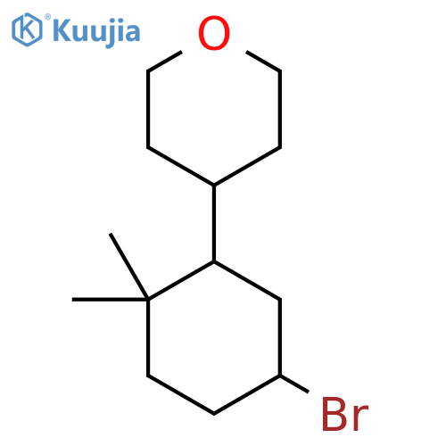 4-(5-Bromo-2,2-dimethylcyclohexyl)oxane structure