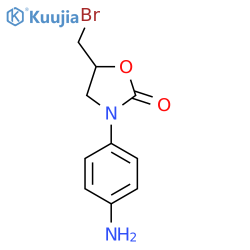 3-(4-Aminophenyl)-5-(bromomethyl)-1,3-oxazolidin-2-one structure