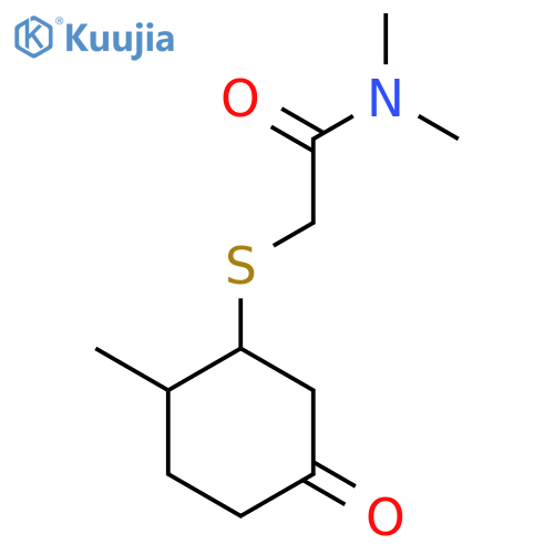 N,N-dimethyl-2-[(2-methyl-5-oxocyclohexyl)sulfanyl]acetamide structure