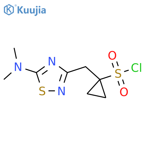 1-{5-(dimethylamino)-1,2,4-thiadiazol-3-ylmethyl}cyclopropane-1-sulfonyl chloride structure