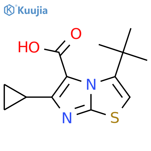 3-tert-butyl-6-cyclopropylimidazo2,1-b1,3thiazole-5-carboxylic acid structure