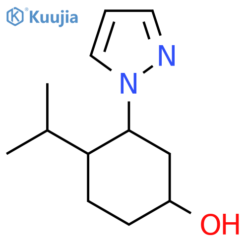4-(propan-2-yl)-3-(1H-pyrazol-1-yl)cyclohexan-1-ol structure