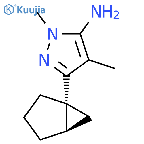 rac-3-[(1R,5R)-bicyclo[3.1.0]hexan-1-yl]-1,4-dimethyl-1H-pyrazol-5-amine structure