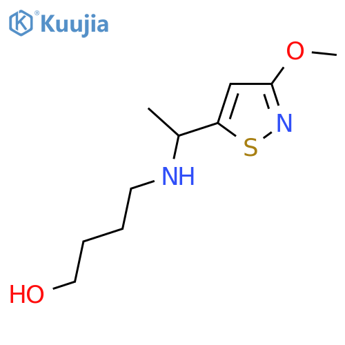 4-{1-(3-methoxy-1,2-thiazol-5-yl)ethylamino}butan-1-ol structure
