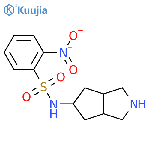 2-nitro-N-{octahydrocyclopenta[c]pyrrol-5-yl}benzene-1-sulfonamide structure