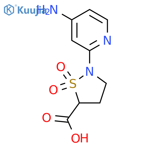 2-(4-Aminopyridin-2-yl)-1,1-dioxo-1lambda6,2-thiazolidine-5-carboxylic acid structure
