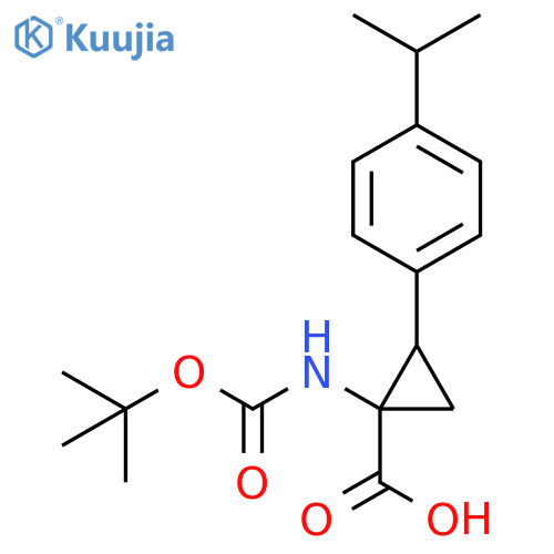 Cyclopropanecarboxylic acid, 1-[[(1,1-dimethylethoxy)carbonyl]amino]-2-[4-(1-methylethyl)phenyl]- structure