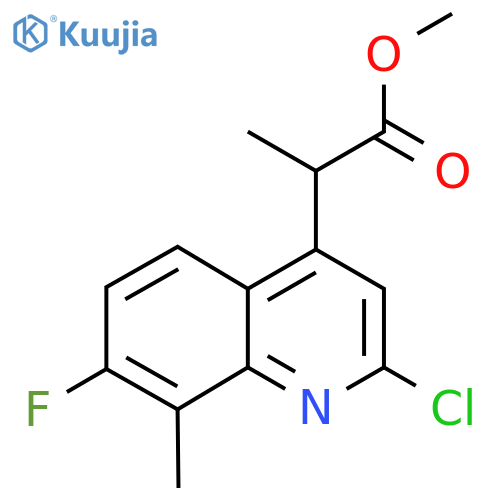 Methyl 2-(2-chloro-7-fluoro-8-methylquinolin-4-yl)propanoate structure