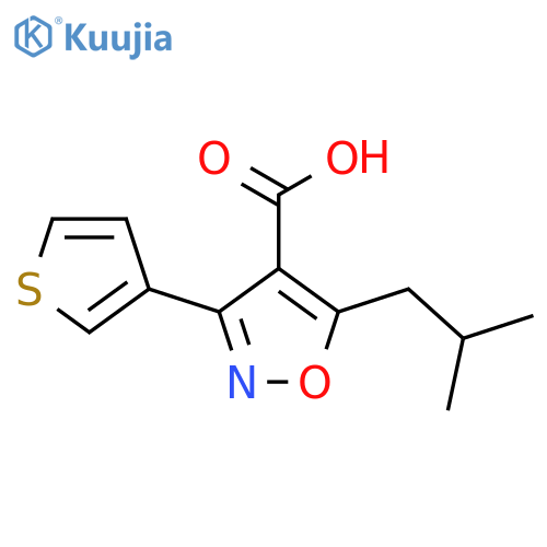 5-(2-Methylpropyl)-3-(thiophen-3-yl)-1,2-oxazole-4-carboxylic acid structure