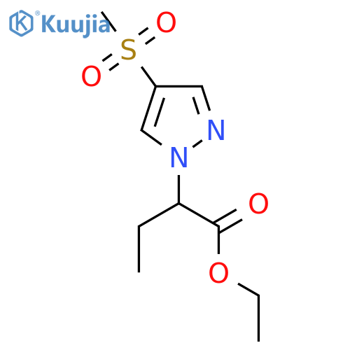 ethyl 2-(4-methanesulfonyl-1H-pyrazol-1-yl)butanoate structure