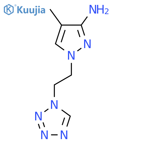 4-methyl-1-2-(1H-1,2,3,4-tetrazol-1-yl)ethyl-1H-pyrazol-3-amine structure