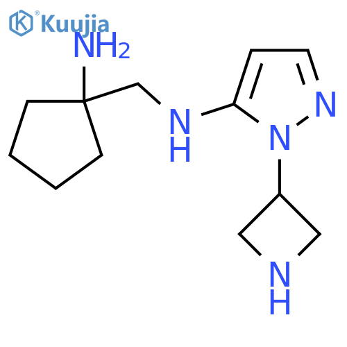 N-(1-aminocyclopentyl)methyl-1-(azetidin-3-yl)-1H-pyrazol-5-amine structure