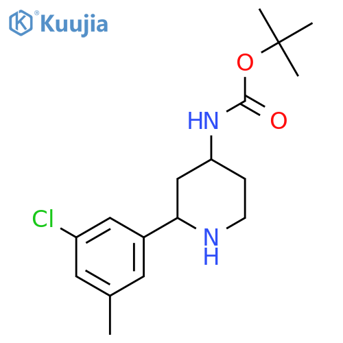 tert-butyl N-[2-(3-chloro-5-methylphenyl)piperidin-4-yl]carbamate structure