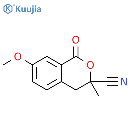 1H-2-Benzopyran-3-carbonitrile, 3,4-dihydro-7-methoxy-3-methyl-1-oxo- structure