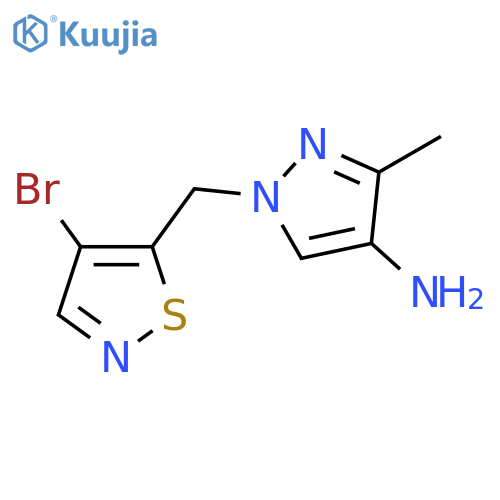 1-(4-bromo-1,2-thiazol-5-yl)methyl-3-methyl-1H-pyrazol-4-amine structure