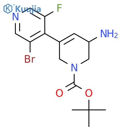 Tert-butyl 3-amino-5-(3-bromo-5-fluoropyridin-4-yl)-1,2,3,6-tetrahydropyridine-1-carboxylate structure